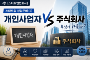 스타트업 창업준비-개인사업자 주식회사 차이