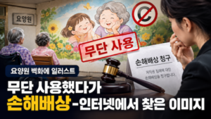 요양원 벽화에 일러스트 무단 사용