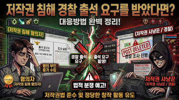 저작권 침해 경찰 출석 요구 대응 방법