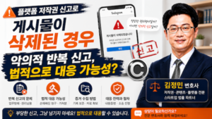 플랫폼 저작권 신고 분쟁-게시물이 삭제된 경우 대처